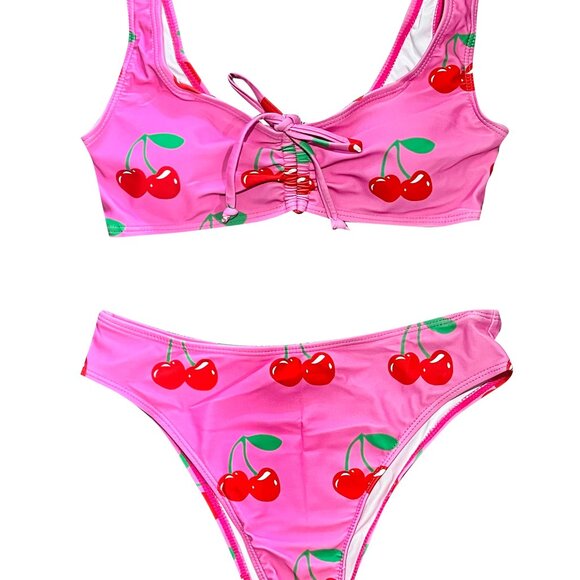 Tunnel Vision Cherry Drawcord Bikini Set - Picture 3 of 5